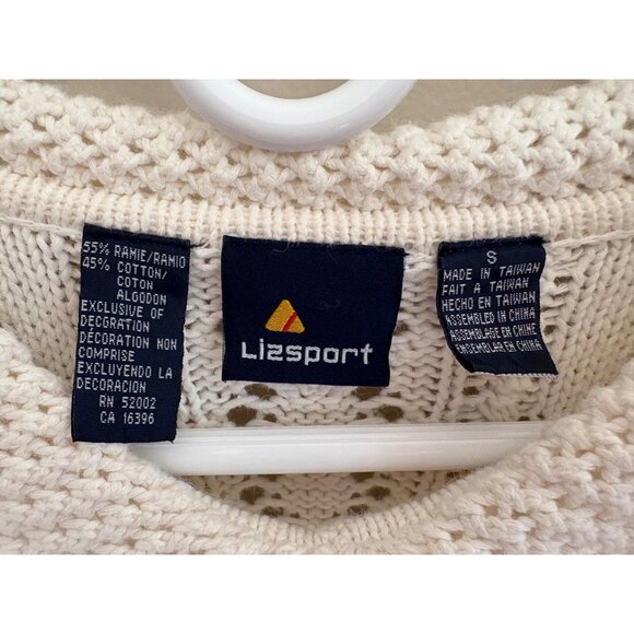 Vintage 90s Cottagecore Liz Sport Floral Embroidered Sweater Size Small - Picture 9 of 14